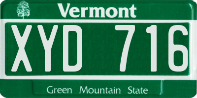 VT license plate XYD716