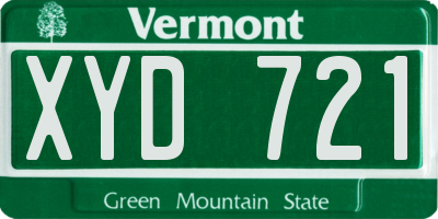 VT license plate XYD721