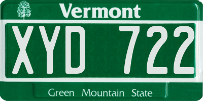VT license plate XYD722