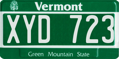 VT license plate XYD723
