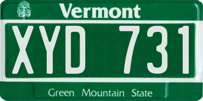 VT license plate XYD731