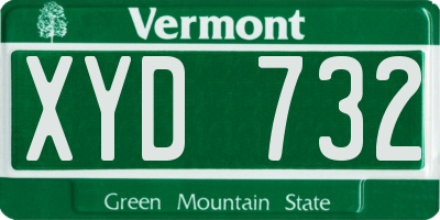 VT license plate XYD732