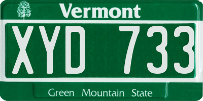 VT license plate XYD733