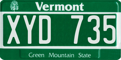 VT license plate XYD735