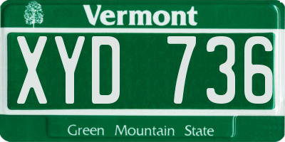 VT license plate XYD736