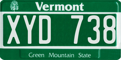 VT license plate XYD738