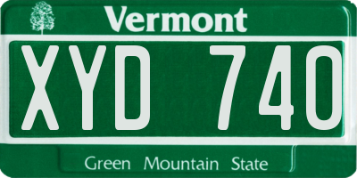 VT license plate XYD740