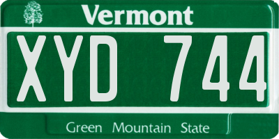 VT license plate XYD744