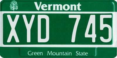 VT license plate XYD745