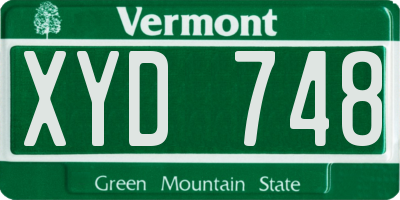 VT license plate XYD748