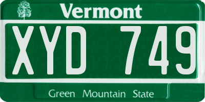 VT license plate XYD749