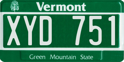 VT license plate XYD751