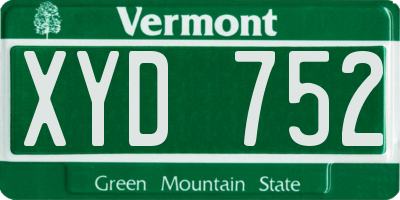 VT license plate XYD752
