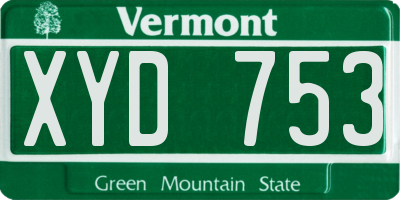 VT license plate XYD753