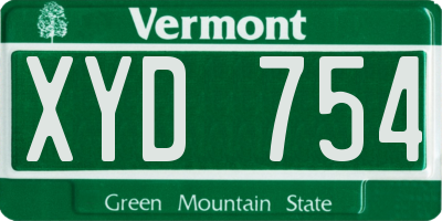 VT license plate XYD754