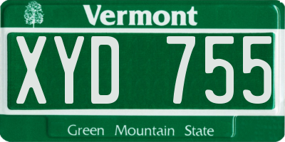 VT license plate XYD755