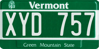 VT license plate XYD757