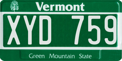 VT license plate XYD759