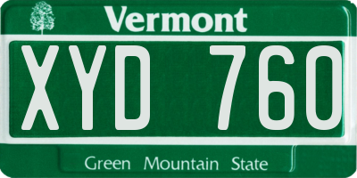 VT license plate XYD760