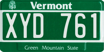 VT license plate XYD761