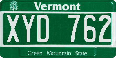 VT license plate XYD762