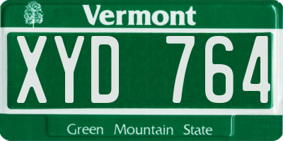 VT license plate XYD764