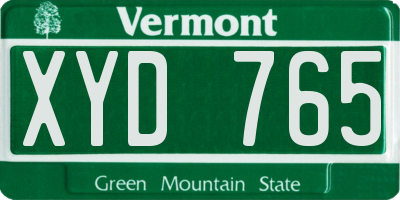 VT license plate XYD765
