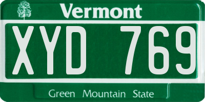 VT license plate XYD769
