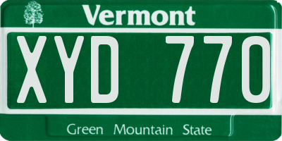VT license plate XYD770