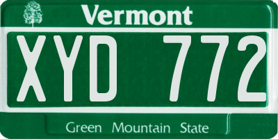 VT license plate XYD772