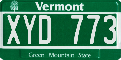 VT license plate XYD773