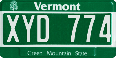VT license plate XYD774