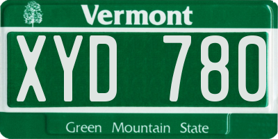 VT license plate XYD780