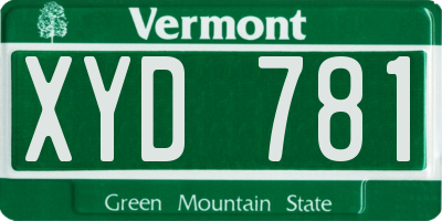 VT license plate XYD781