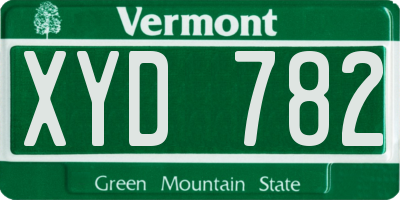 VT license plate XYD782