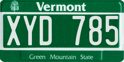 VT license plate XYD785