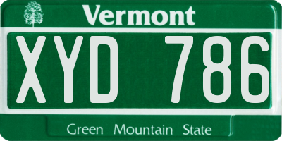 VT license plate XYD786