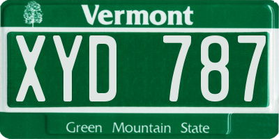 VT license plate XYD787