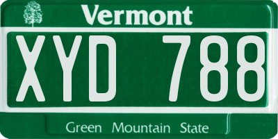 VT license plate XYD788
