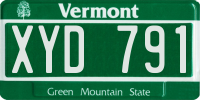 VT license plate XYD791