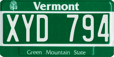 VT license plate XYD794