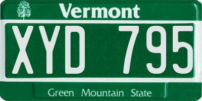 VT license plate XYD795