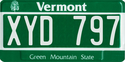 VT license plate XYD797