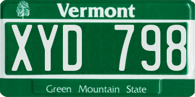 VT license plate XYD798