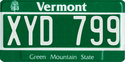 VT license plate XYD799