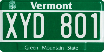 VT license plate XYD801