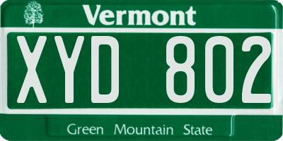 VT license plate XYD802