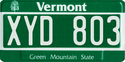 VT license plate XYD803