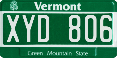 VT license plate XYD806