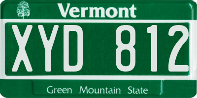 VT license plate XYD812